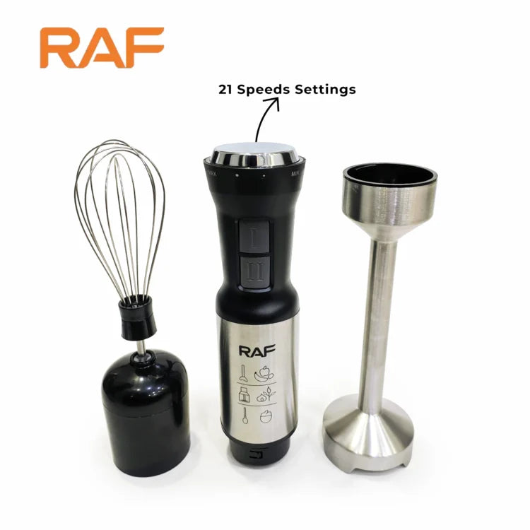 RAF 4-in-1 Hand Blender Set – Powerful 600W Stick Blender with Chopper & Whisk |