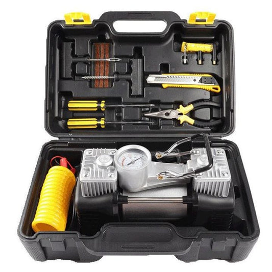 Imported Air Compressor Dual Cylinder Full Kit with Box – Heavy Duty 12V Auto Tyre Inflator Pump