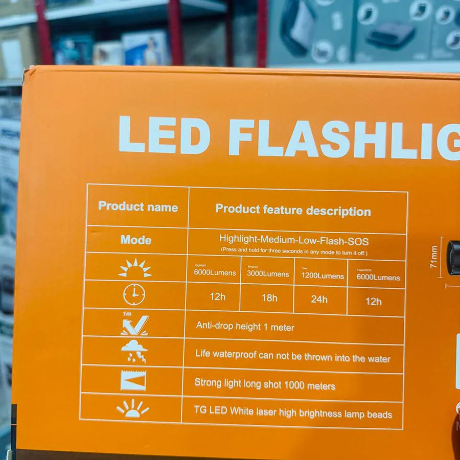 Yemao High Power LED Flashlight – Ultra-Bright & Long-Range Torch | AwamiImport.com