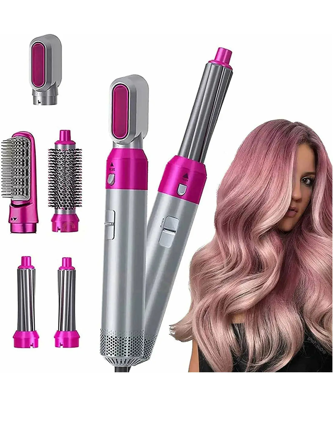 5-in-1 Multifunctional Hot Air Styler for Women – Hair Dryer, Straightener, Curler & Volumizing Air Brush | AwamiImport.com