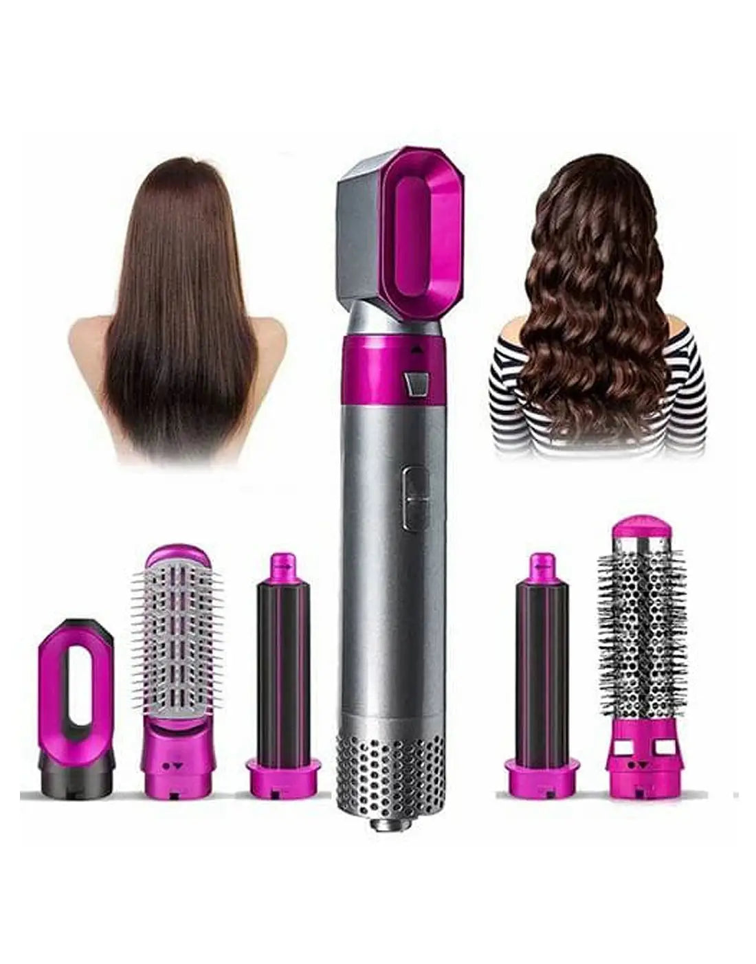 5-in-1 Multifunctional Hot Air Styler for Women – Hair Dryer, Straightener, Curler & Volumizing Air Brush | AwamiImport.com