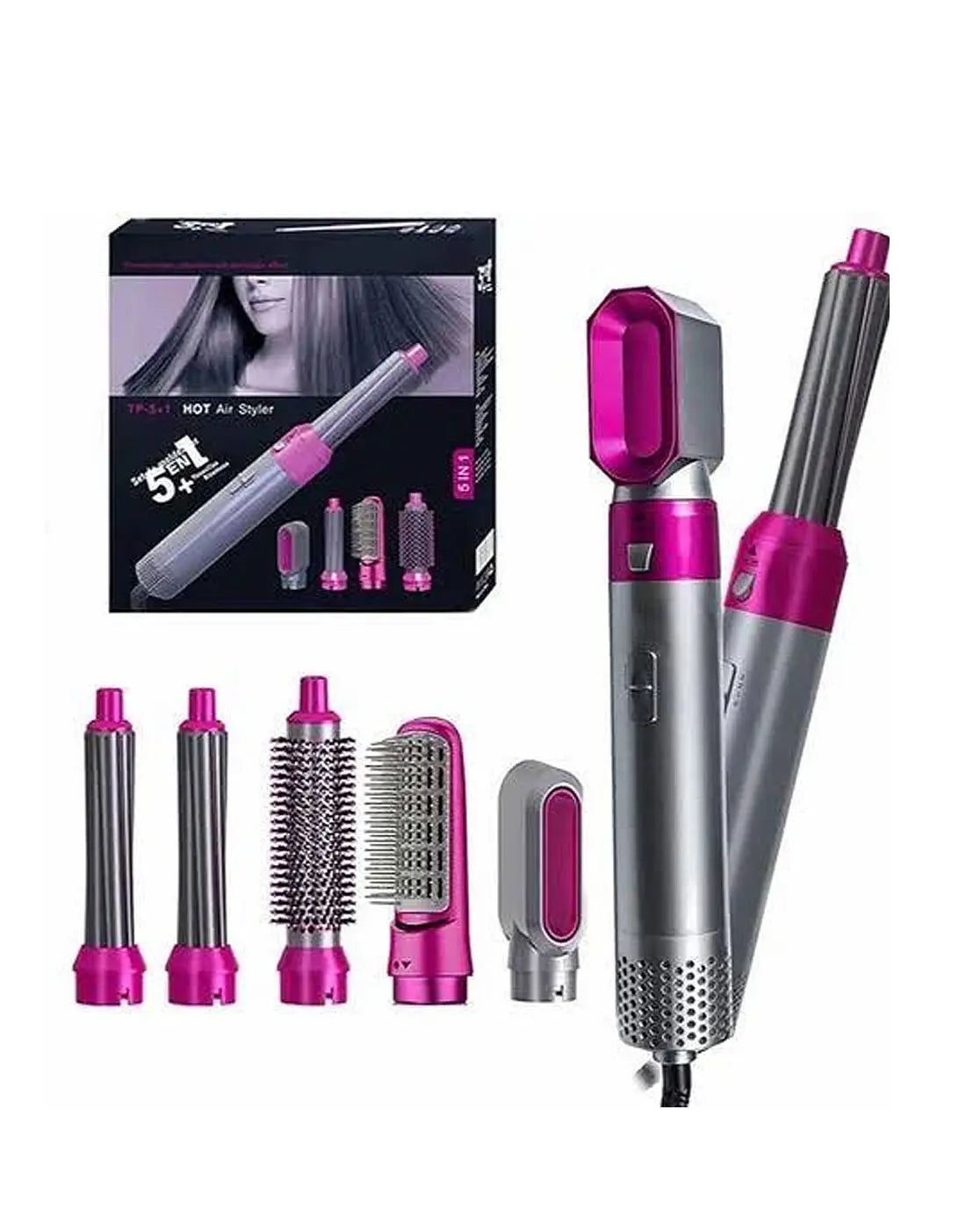 5-in-1 Multifunctional Hot Air Styler for Women – Hair Dryer, Straightener, Curler & Volumizing Air Brush | AwamiImport.com