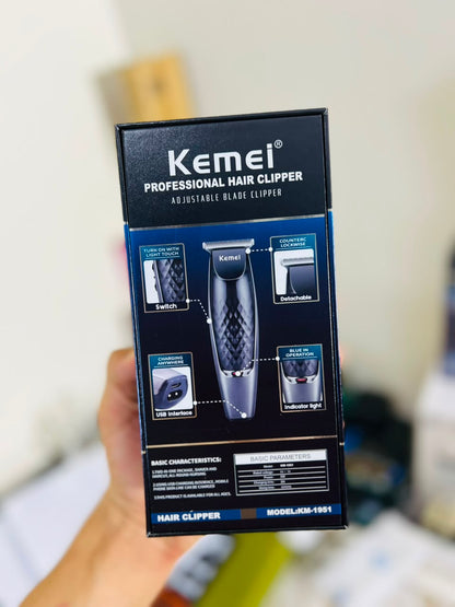 Kemei KM-1835 Professional Hair Clipper – Carbon Steel Blade,with 1mm, 2mm, 3mm, 4mm & 5mm Combs