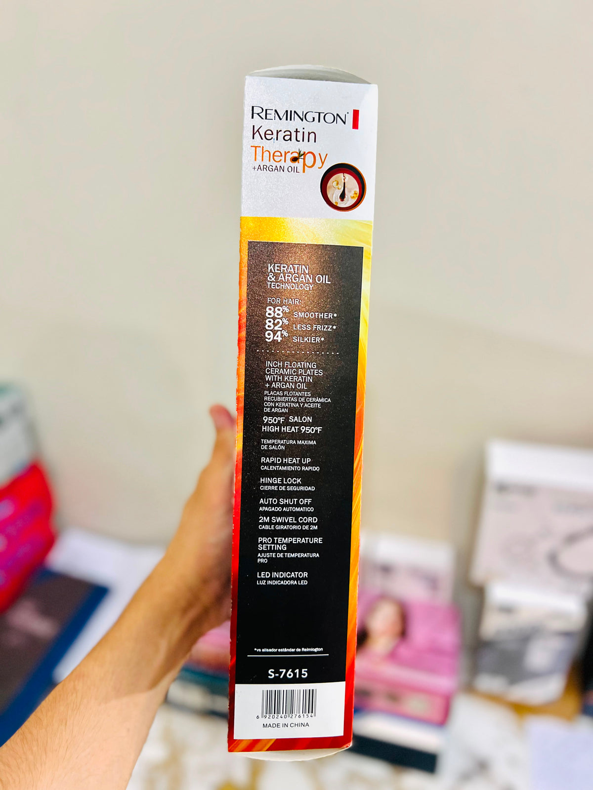 Remington Keratin Therapy Argan Oil Hair Straightener – Professional Salon-Style Hair Styling at Home