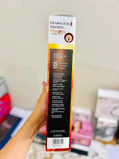 Remington Keratin Therapy Argan Oil Hair Straightener – Professional Salon-Style Hair Styling at Home