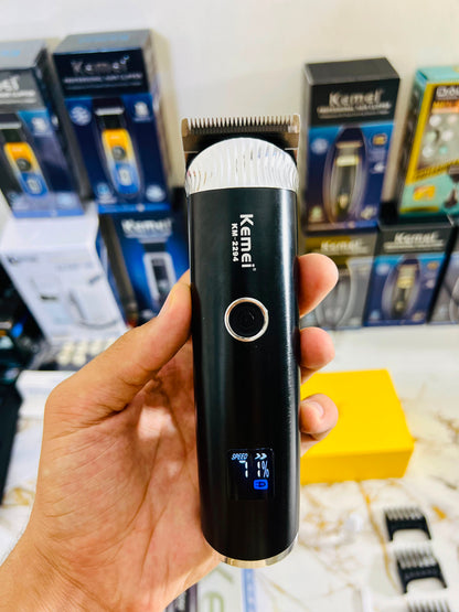 KEMEI KM-2294 Metal Body Digital Display Hair Trimmer – 7800RPM with 4mm, 8mm, 12mm,Combs 16mm & 20mm