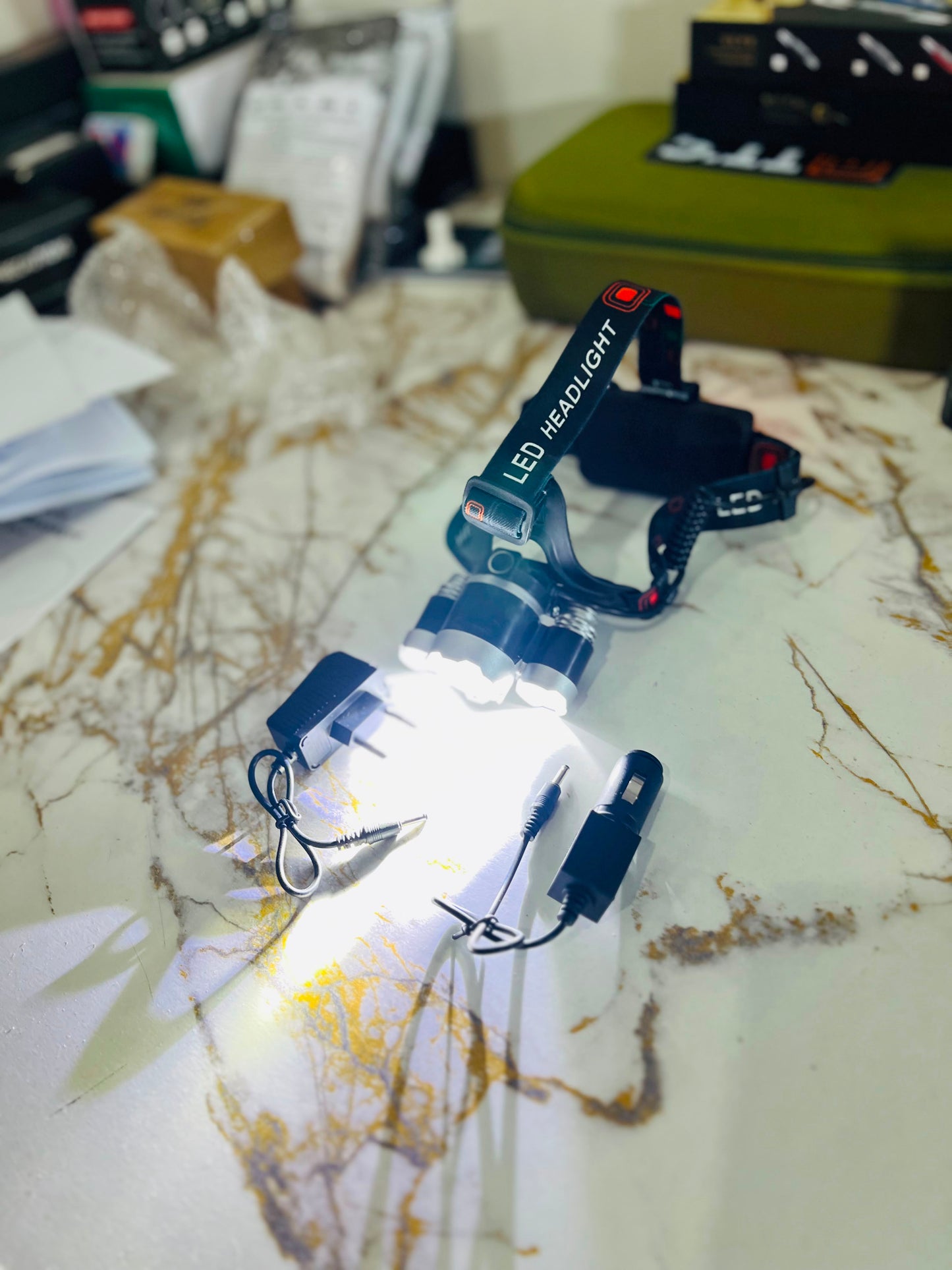 High Power 3x CREE T6 LED Head Lamp with 2x 18650 Rechargeable Batteries – Ultra Bright Head Torch | AwamiImport.com