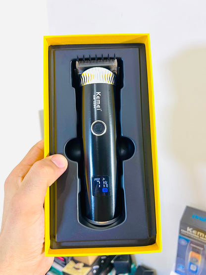 KEMEI KM-2294 Metal Body Digital Display Hair Trimmer – 7800RPM with 4mm, 8mm, 12mm,Combs 16mm & 20mm