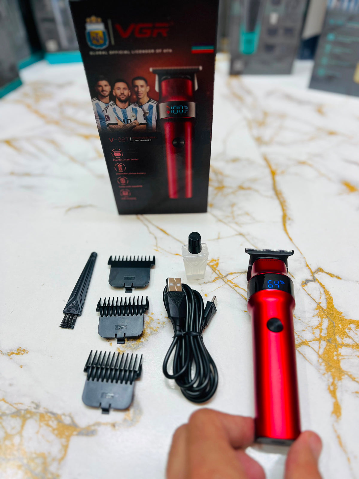 VGR V-987 Professional Hair Trimmer – 7000 RPM Turbo Motor|🇦🇷ARGENTINA LOT