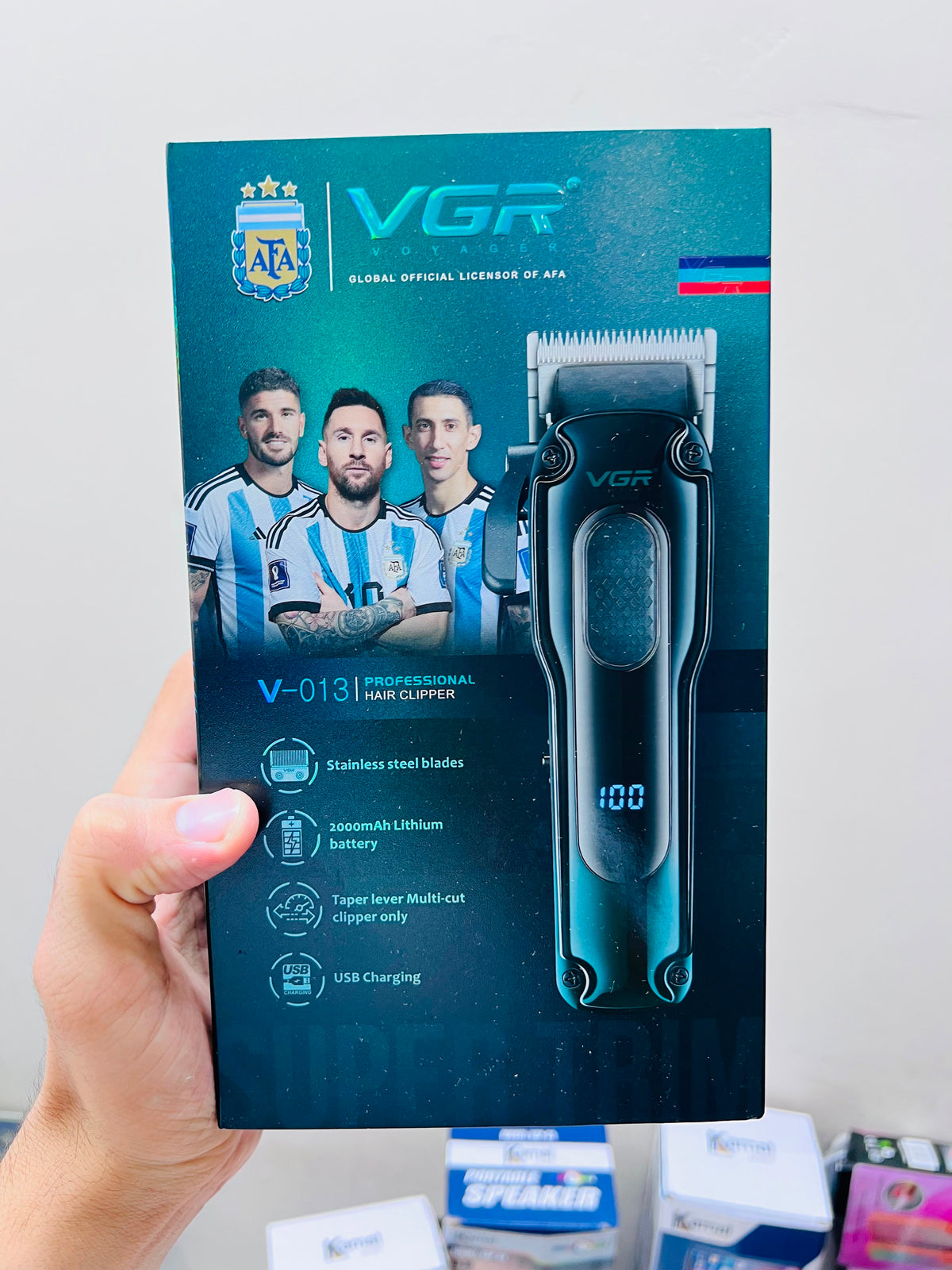 VGR V-013 Professional Hair Clipper – Stainless Steel Blade, 2000mAh Lithium Battery|🇦🇷ARGENTINA LOT