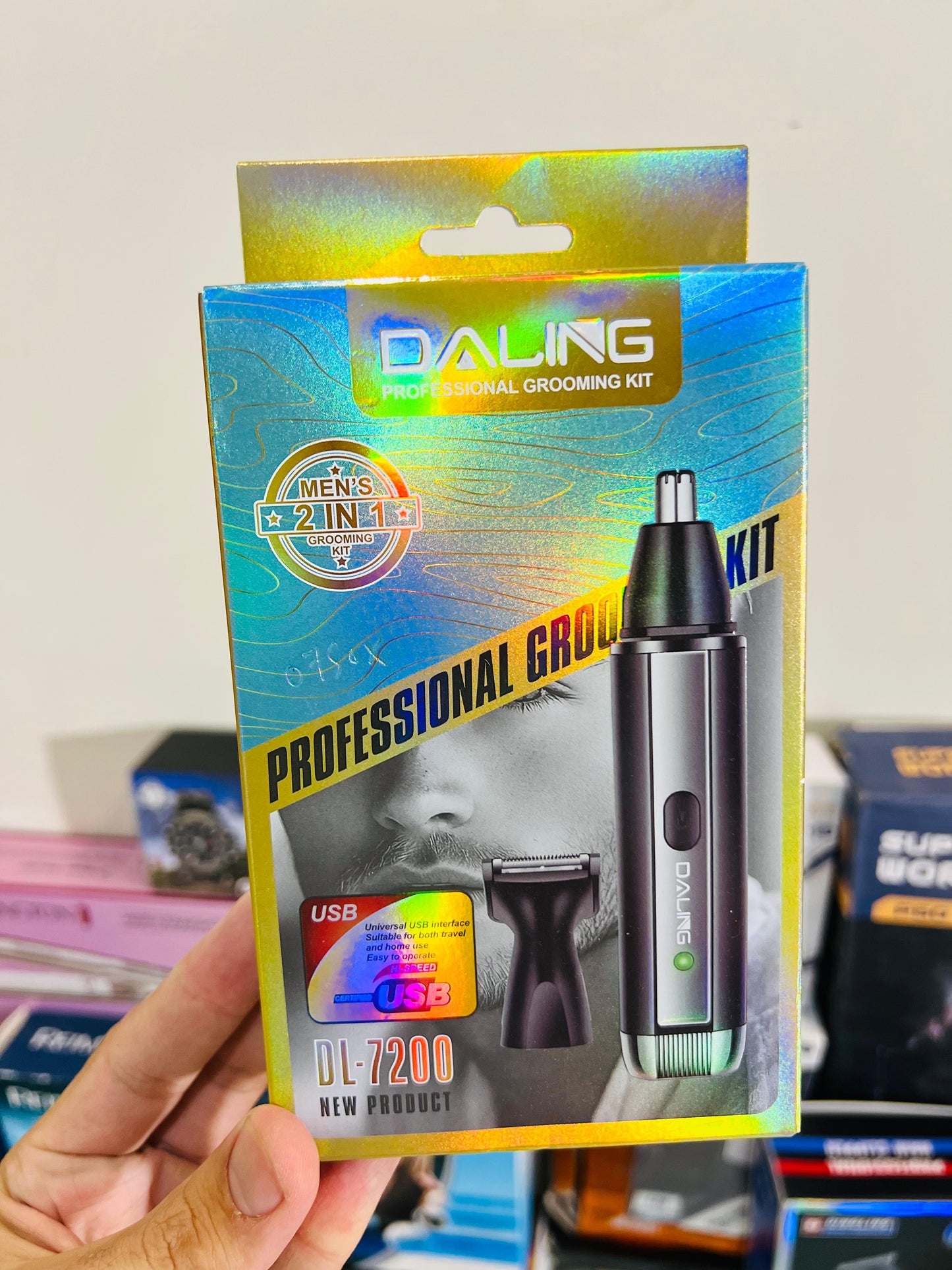DALING DL-7200 2-in-1 Professional Grooming Kit – Nose Hair Trimmer & Sideburn Trimmer for Men