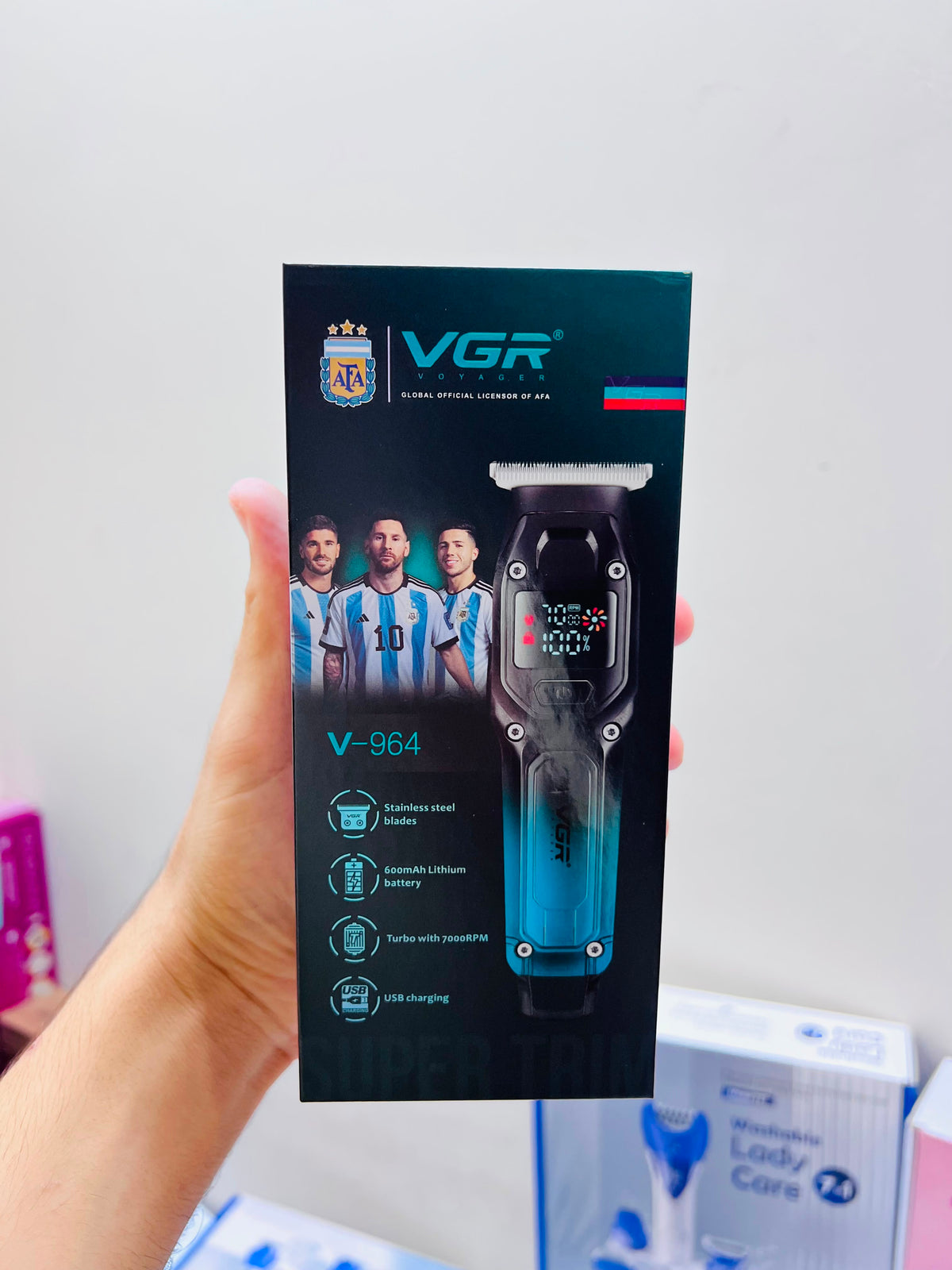 VGR Voyager V-964 Professional Hair Clipper – 7000 RPM Turbo Motor, Stainless Steel Blade & 600mAh Lithium Battery|🇦🇷ARGENTINA LOT