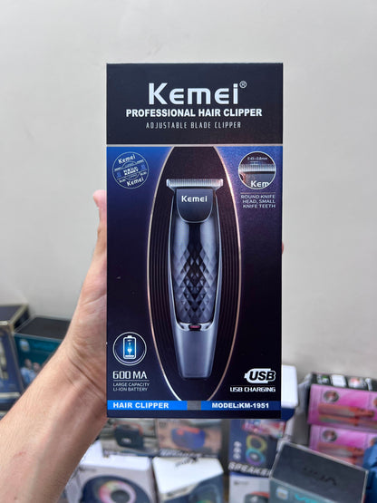 KEMEI LM-1951 Professional Hair Clipper – Carbon Steel Blades with 1, 2, 3, 4 & 5mm Guide Combs