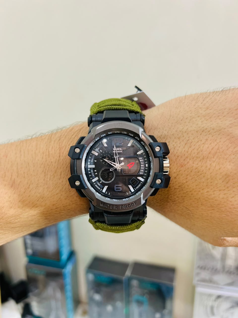 Russian G-3 Yuzex 6-in-1 Outdoor Survival Paracord Watch – Waterproof Military Survival Bracelet with Compass, Fire Starter & Whistle