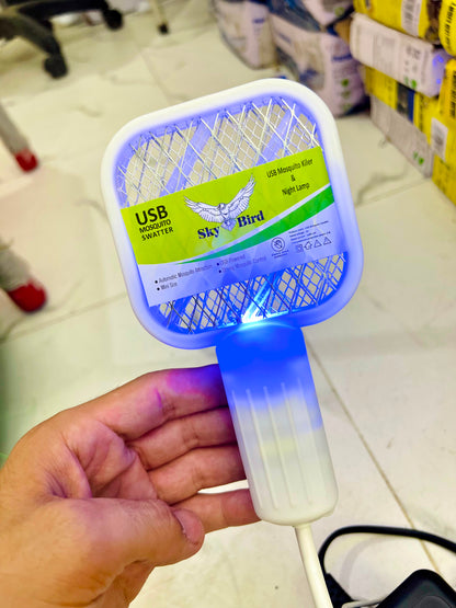 Mosquito Killer Racket Lamp – Pocket Size USB Rechargeable 2-in-1 Device |