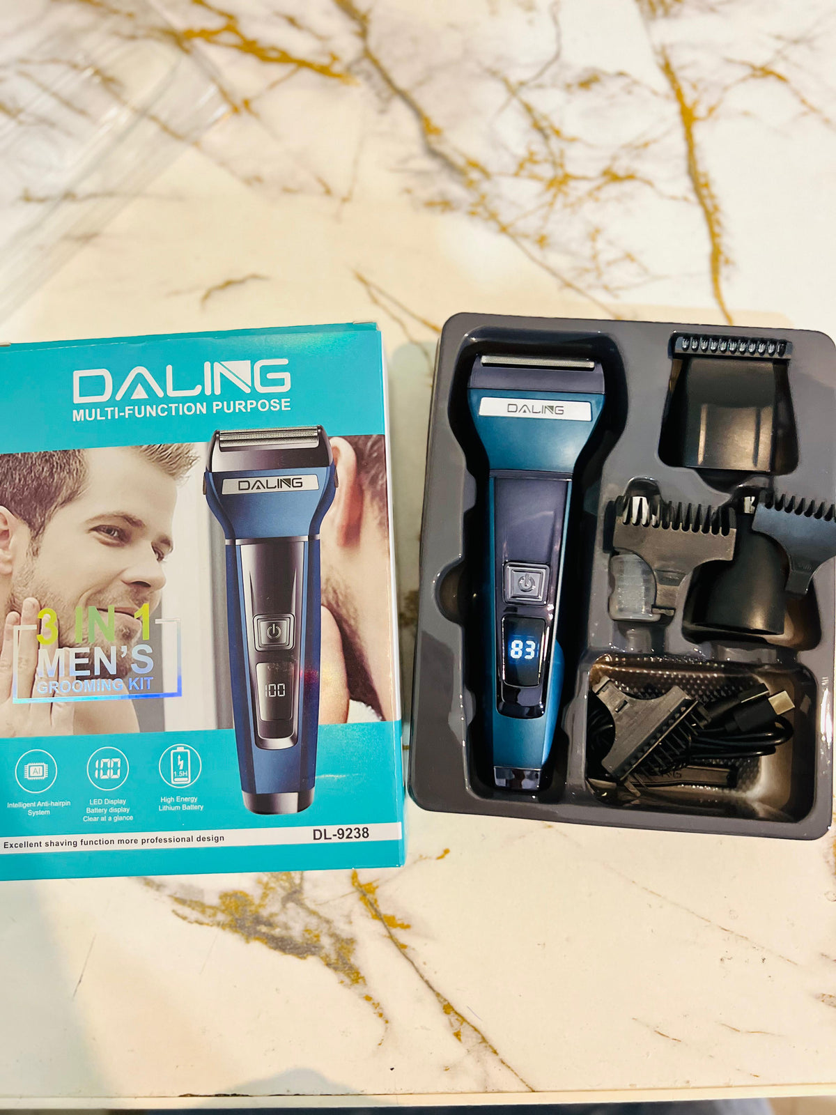 DALING 3-in-1 Professional Grooming Kit  9238 – Shaver, Nose Hair Cutter & Precision Trimmer for Men