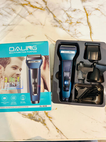 DALING 3-in-1 Professional Grooming Kit  9238 – Shaver, Nose Hair Cutter & Precision Trimmer for Men
