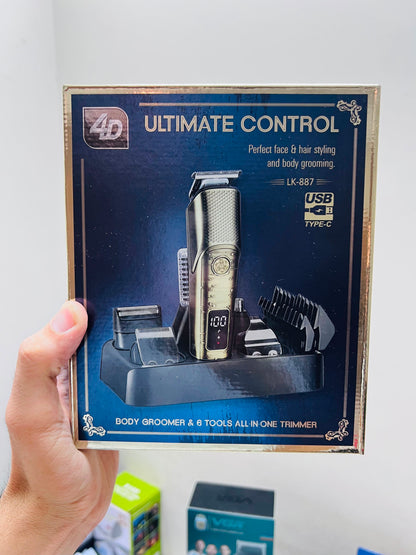 LK-887 4D Ultimate Control 6-in-1 Body Groomer – Professional All-in-One Trimmer