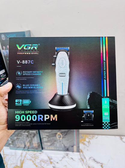 VGR Voyager Professional V-887C Hair Clipper – 9000 RPM High-Speed Cordless Trimmer with 6-Speed Control|🇦🇷ARGENTINA LOT