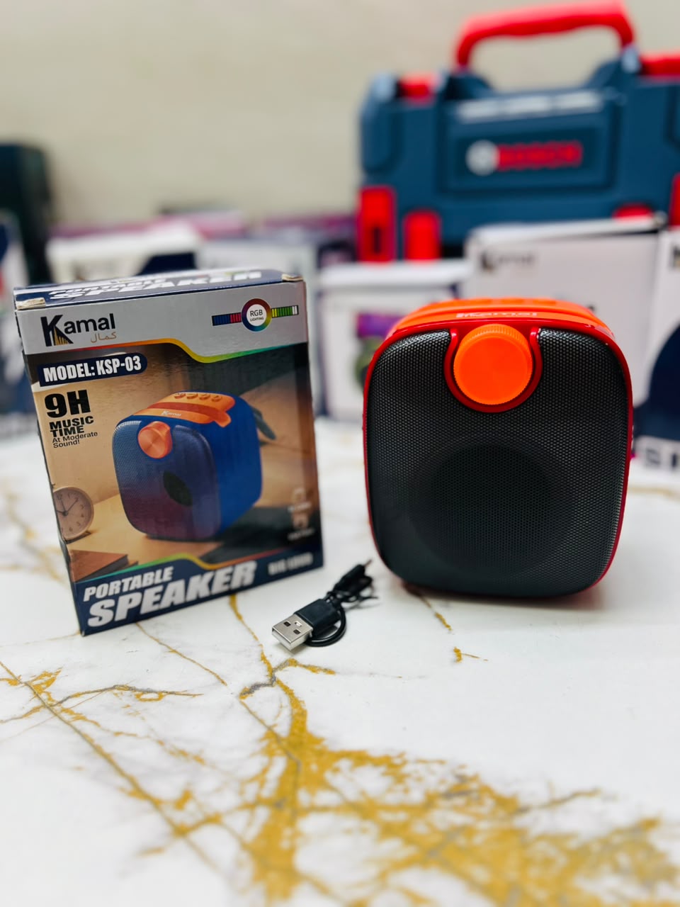 Kamal KSP-03 Big Loud Speaker – 9 Hours Music Time, TF Card & USB Port | Made in Dubai
