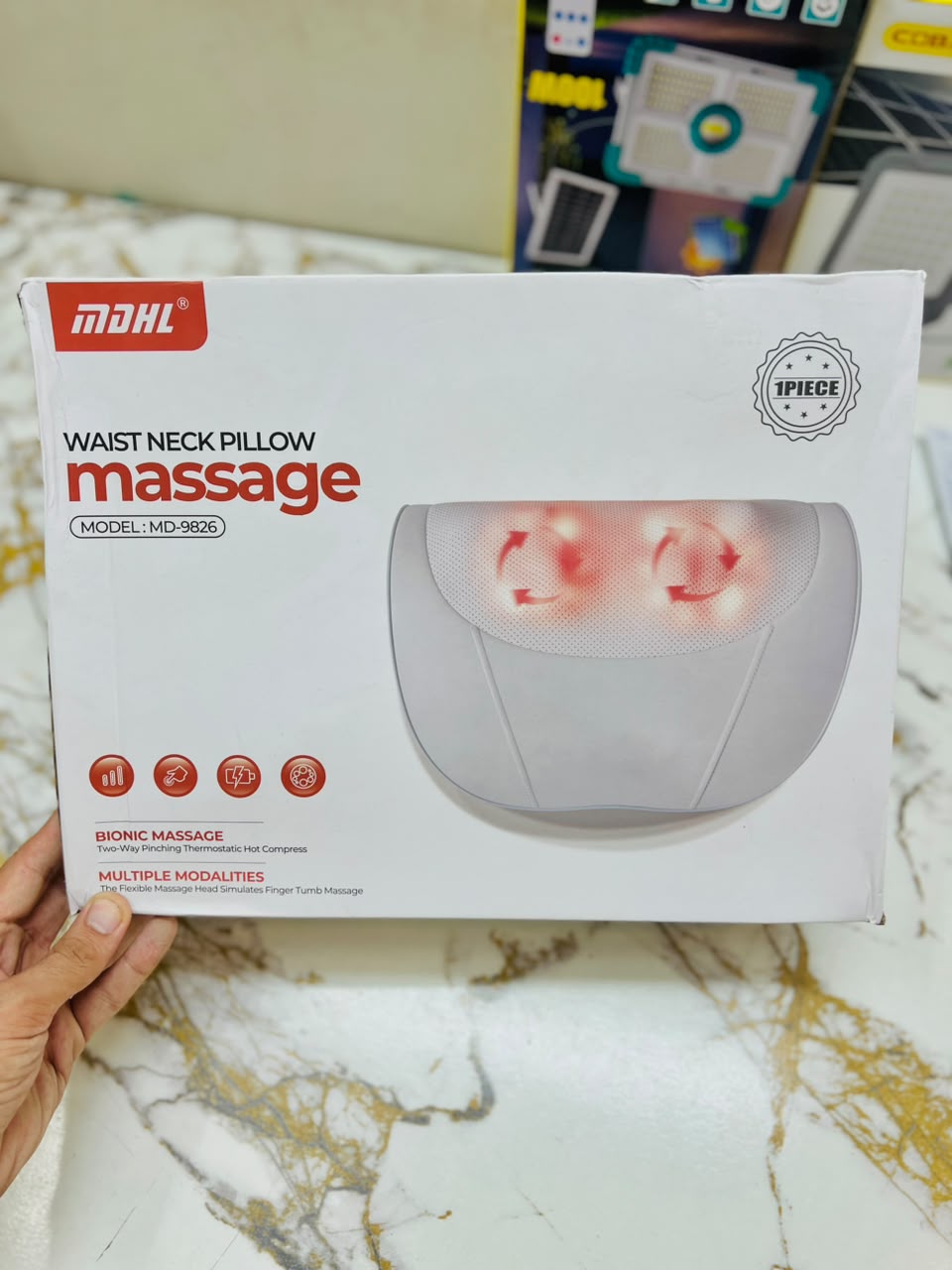 MDHL MD-9826 Bionic Massage Pillow – Waist & Neck Massager with Multiple Massage Modes