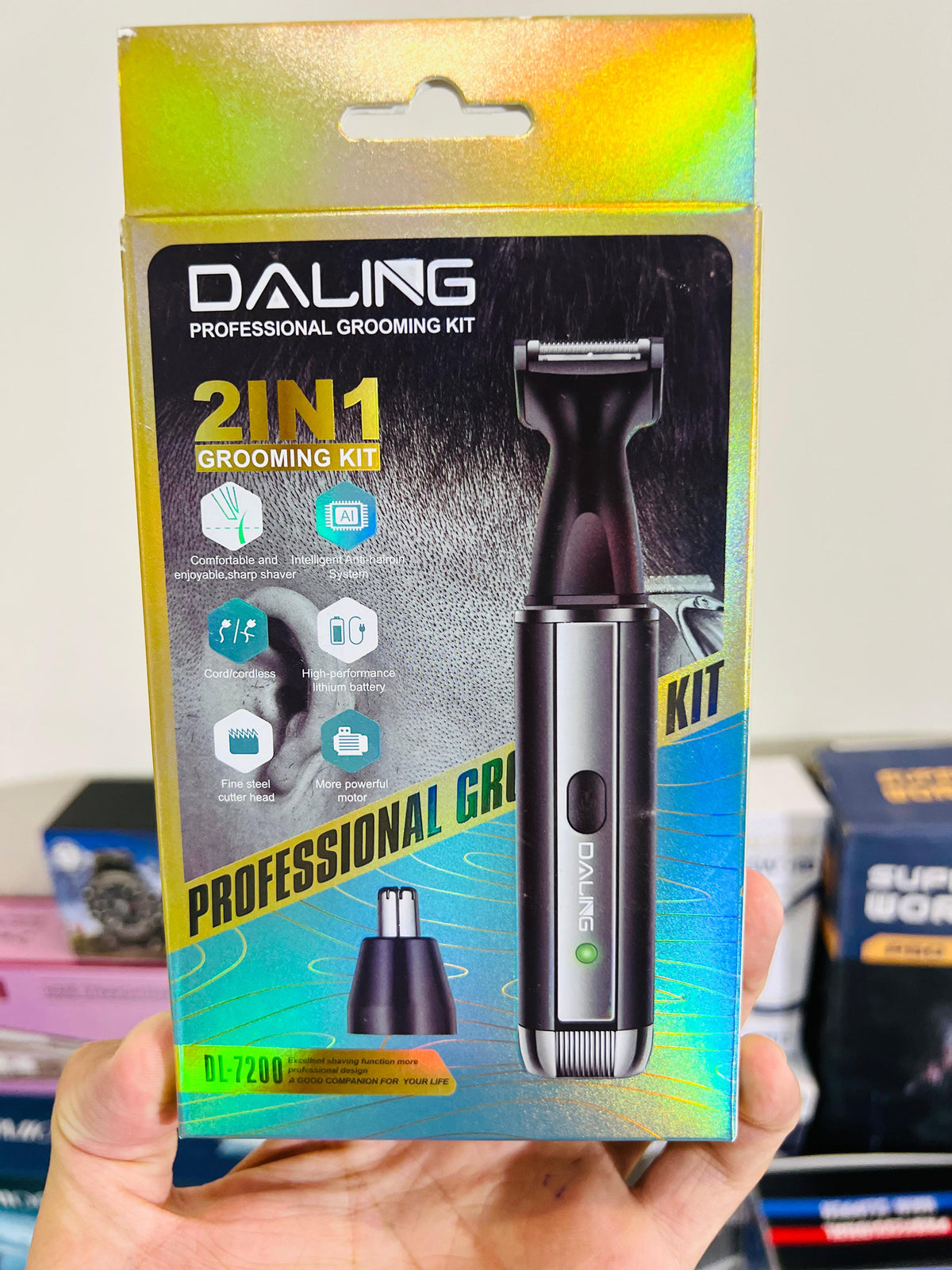DALING DL-7200 2-in-1 Professional Grooming Kit – Nose Hair Trimmer & Sideburn Trimmer for Men