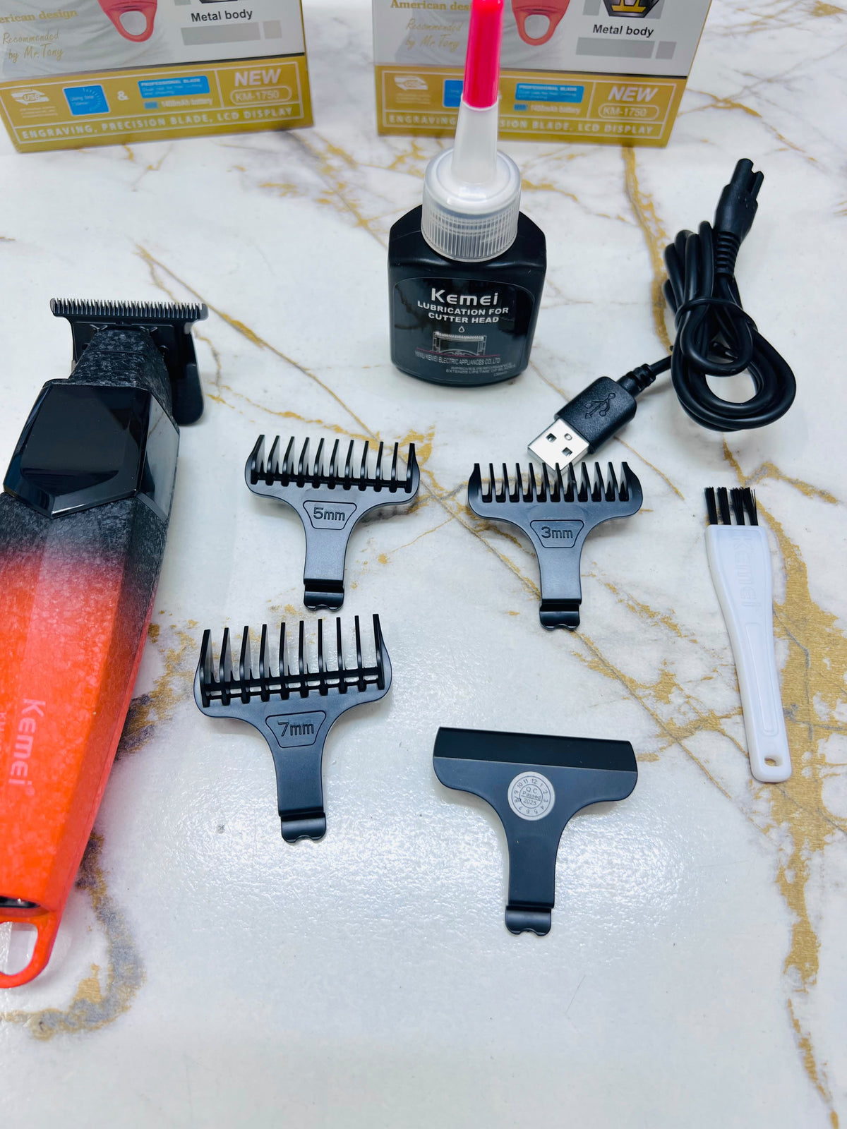 Imported Kemei KM-1750 Professional Trimmer – Metal Body, American Design & LCD Display