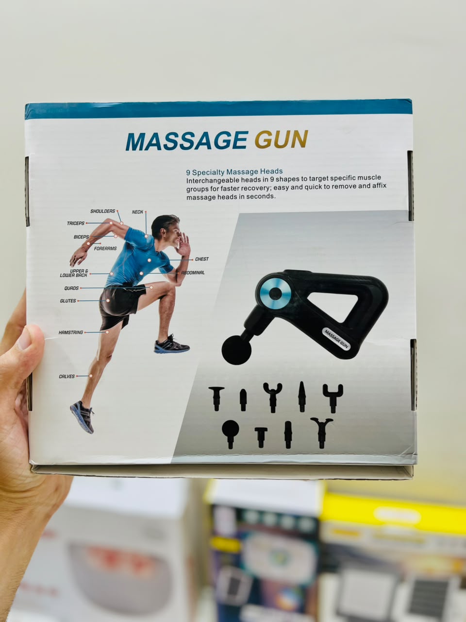 SLH-8891 Massage Gun – 9 Massage Heads, Adjustable Levels & Rechargeable Lithium Battery