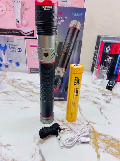 COBA 3000M Powerful LED Flashlight – Aluminum Alloy Torch with 32000mAh Lithium Battery