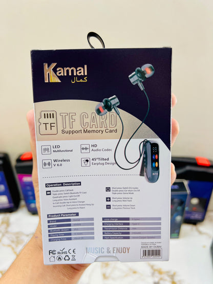 Kamal Magnetic KNB06 Wireless Earphones – 5 Voice Changer Modes, Singing Mode, TF Card & Hearing Protection