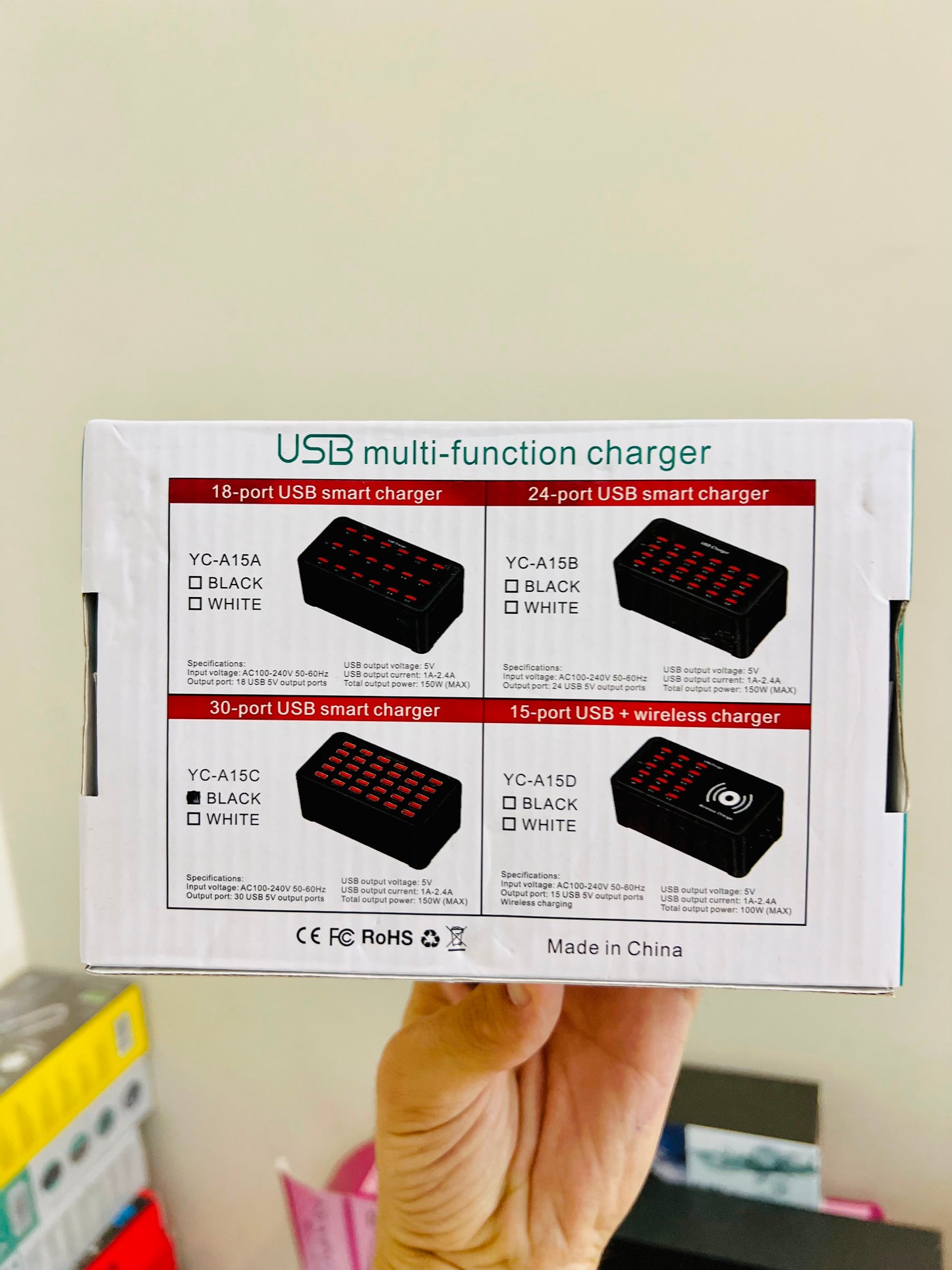 30-Port USB Smart Charging Station | Fast Multi-Device Charger 100-240V AC | 5V USB Charging Hub