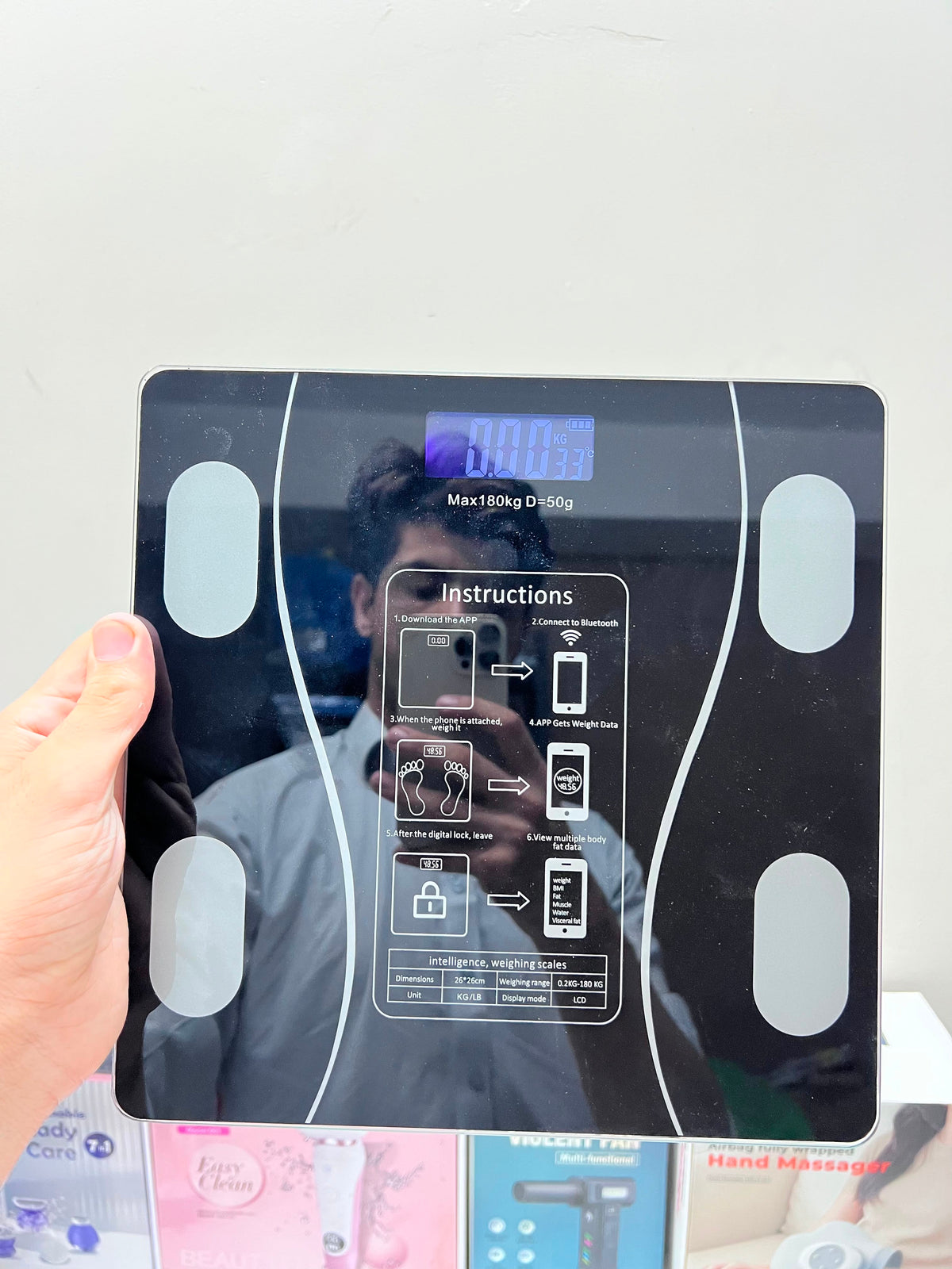Imported Healthy Weight Digital Scale – 180KG Capacity, Tempered Glass, LCD Display & Mobile App