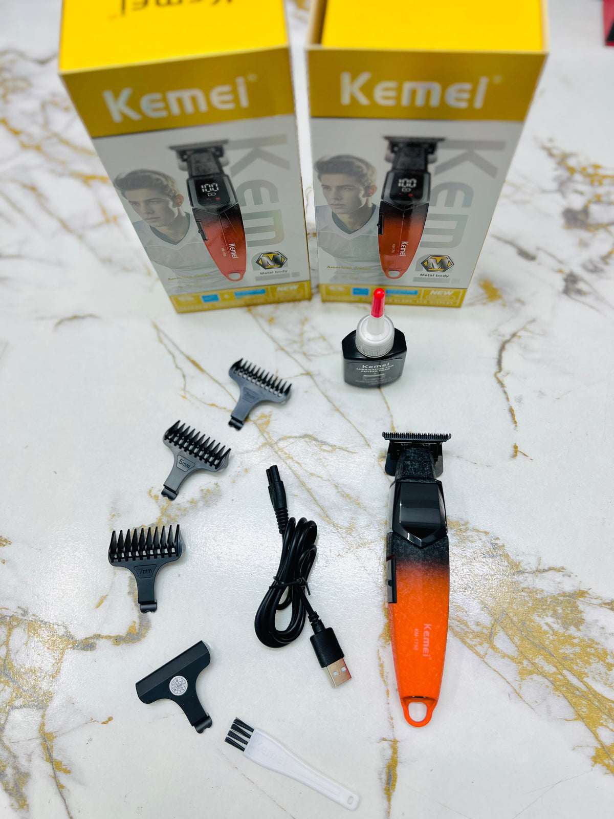 Imported Kemei KM-1750 Professional Trimmer – Metal Body, American Design & LCD Display