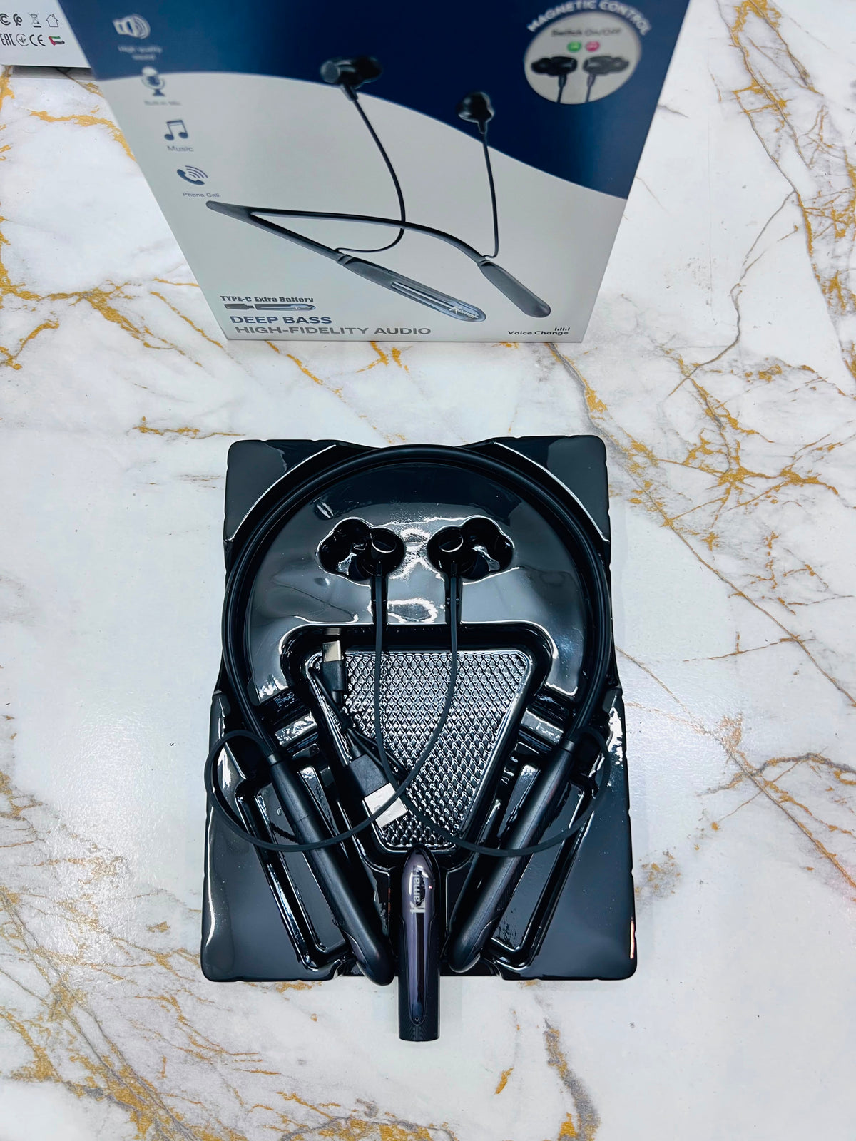 KAMAL KNB05 Magnetic Control Wireless Neckband – Deep Bass, Built-in Mic, Type-C & Up to 38 Hours Music