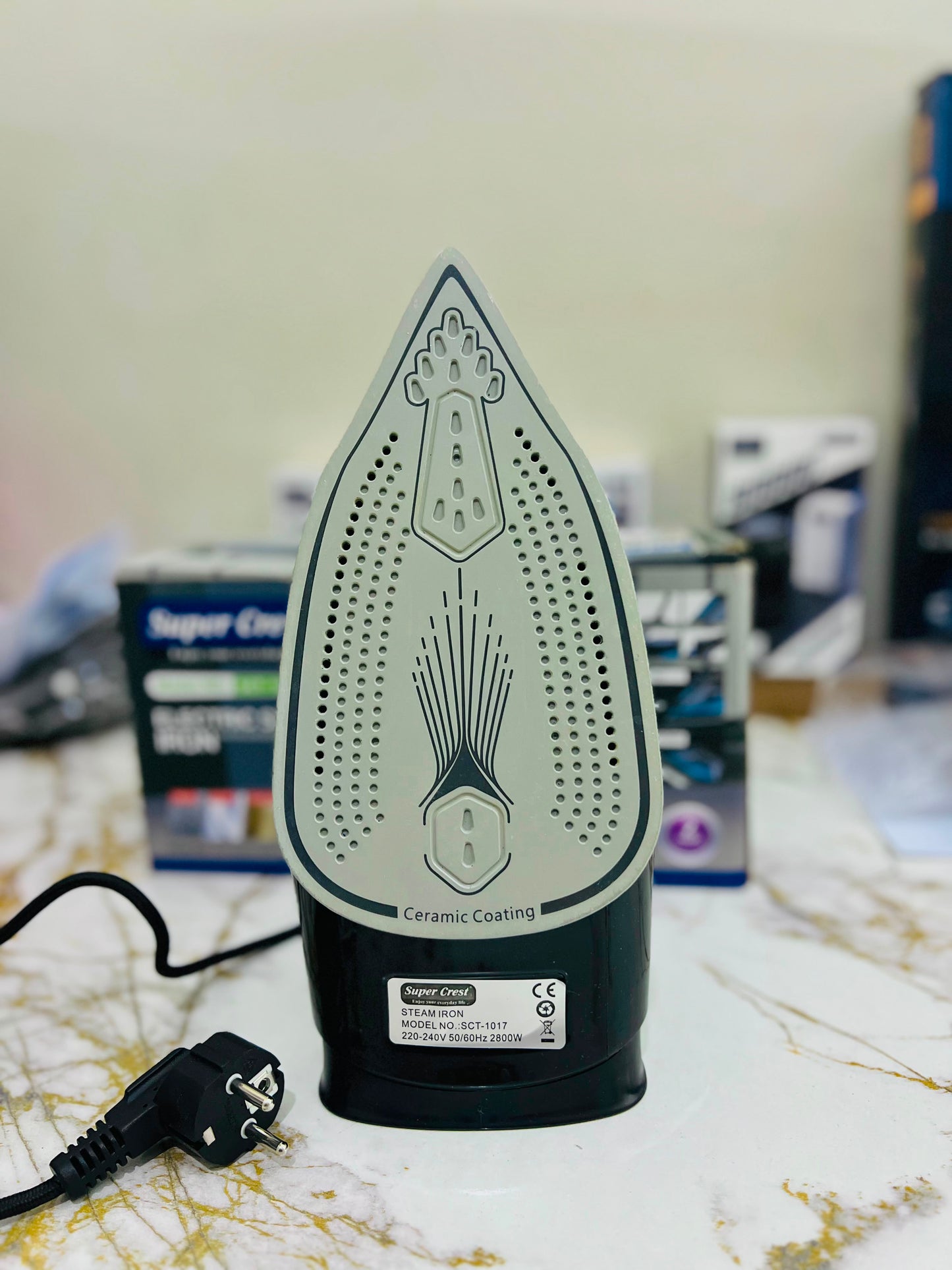 Super Crest SCT-1017 Electric Steam Iron – Powerful Wrinkle Removal (2 Year Warranty) |