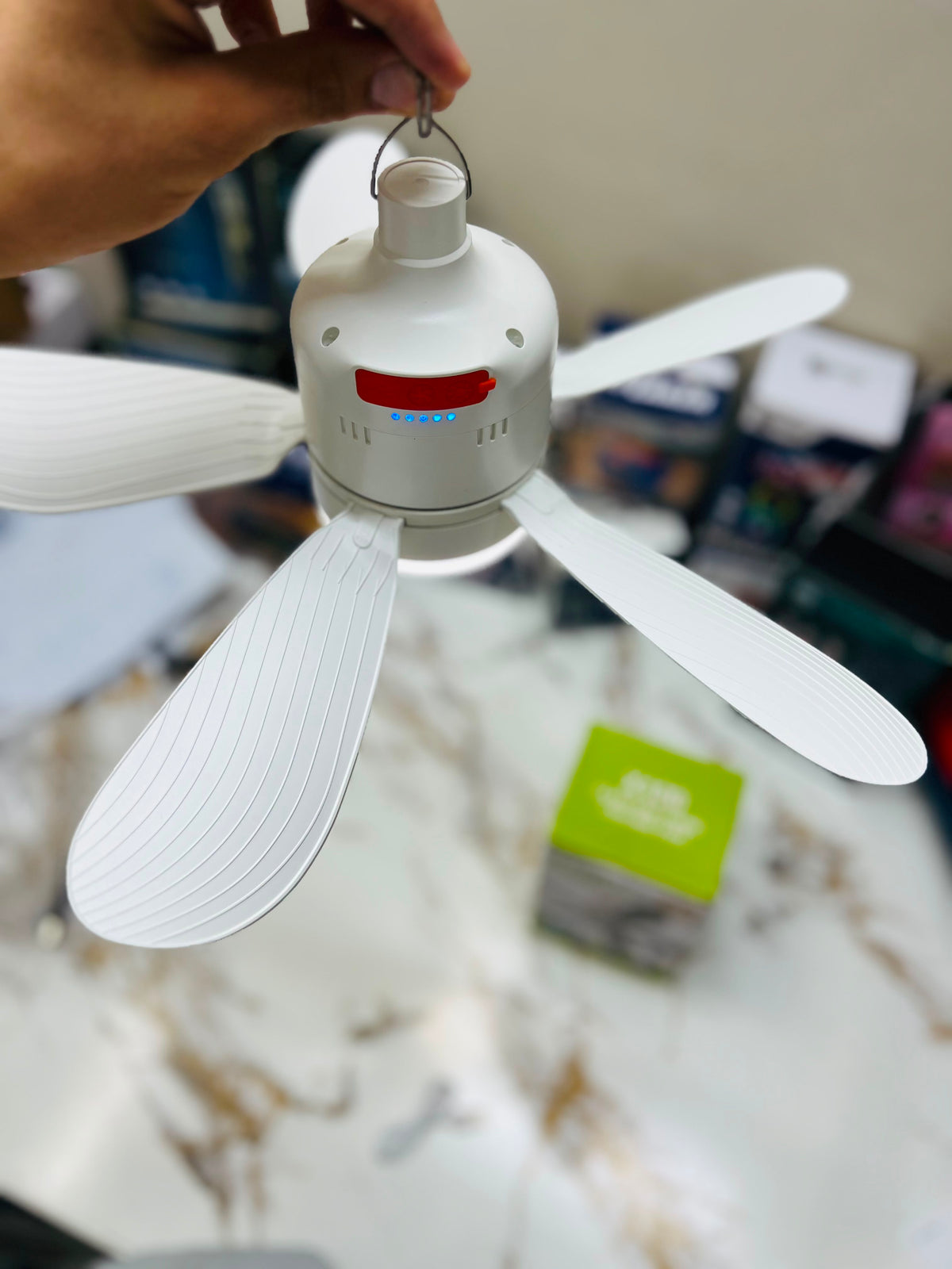 X100 Electric Ceiling Fan with 30 LED Lights & Remote Control 17.5 Wide | 3-Speed Rechargeable Ceiling Fan