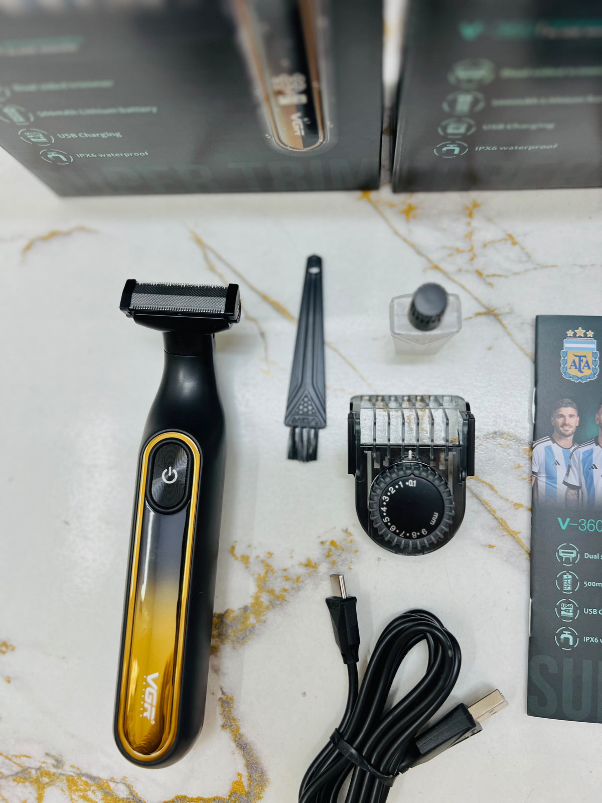 VGR Voyager-360 Rechargeable Dual-Sided Trimmer – IPX Waterproof Grooming Machine|🇦🇷ARGENTINA LOT