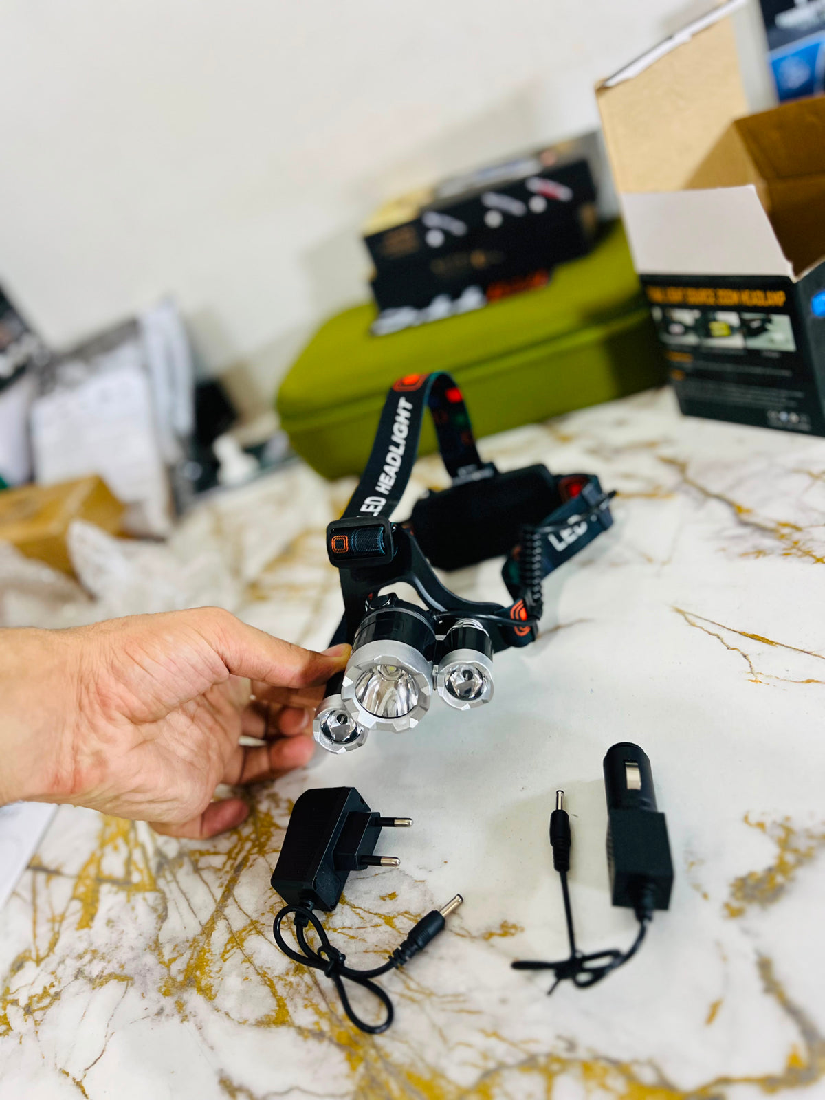 High Power 3x CREE T6 LED Head Lamp with 2x 18650 Rechargeable Batteries – Ultra Bright Head Torch | AwamiImport.com
