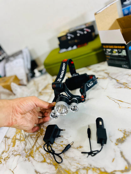 High Power 3x CREE T6 LED Head Lamp with 2x 18650 Rechargeable Batteries – Ultra Bright Head Torch | AwamiImport.com