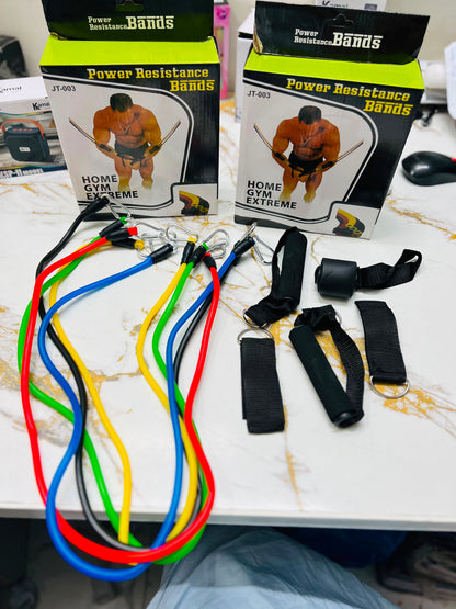 Power Resistance Bands Home Gym Extreme Set JT-003 – Full Body Workout Kit