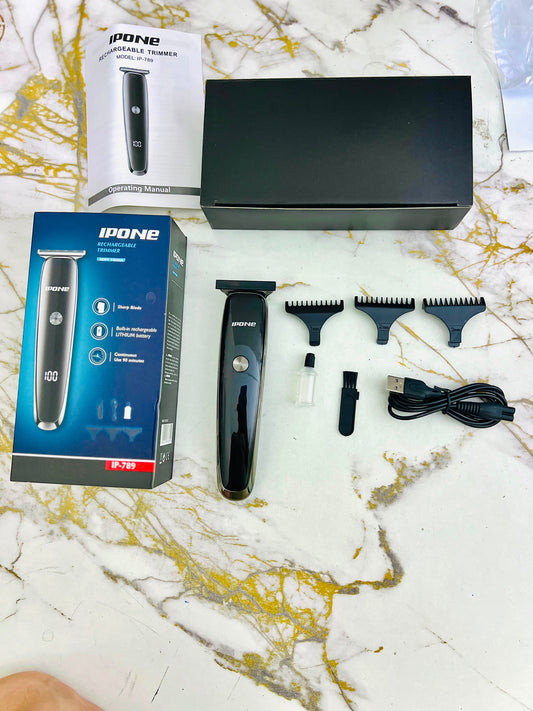 IPONE Rechargeable Trimmer – Digital Display | 90 Min Cordless Power | IP-789