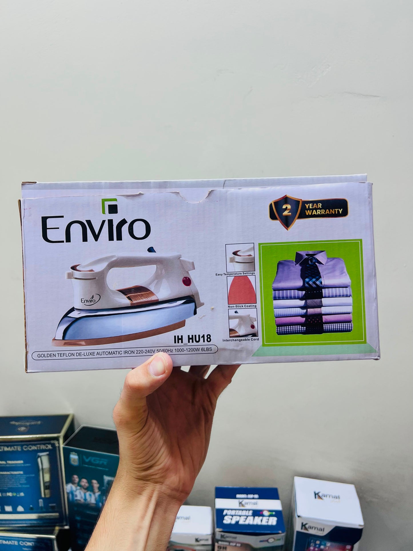 Enviro IH-HU18 Heavyweight Electric Iron – 1200W, Non-Stick Soleplate & Deluxe Metal Cover