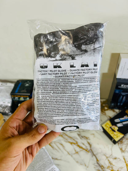 Imported OKLAI Factory Pilot Gloves – Premium Grip, Comfort & Protection for Riding, Work & Outdoor Use