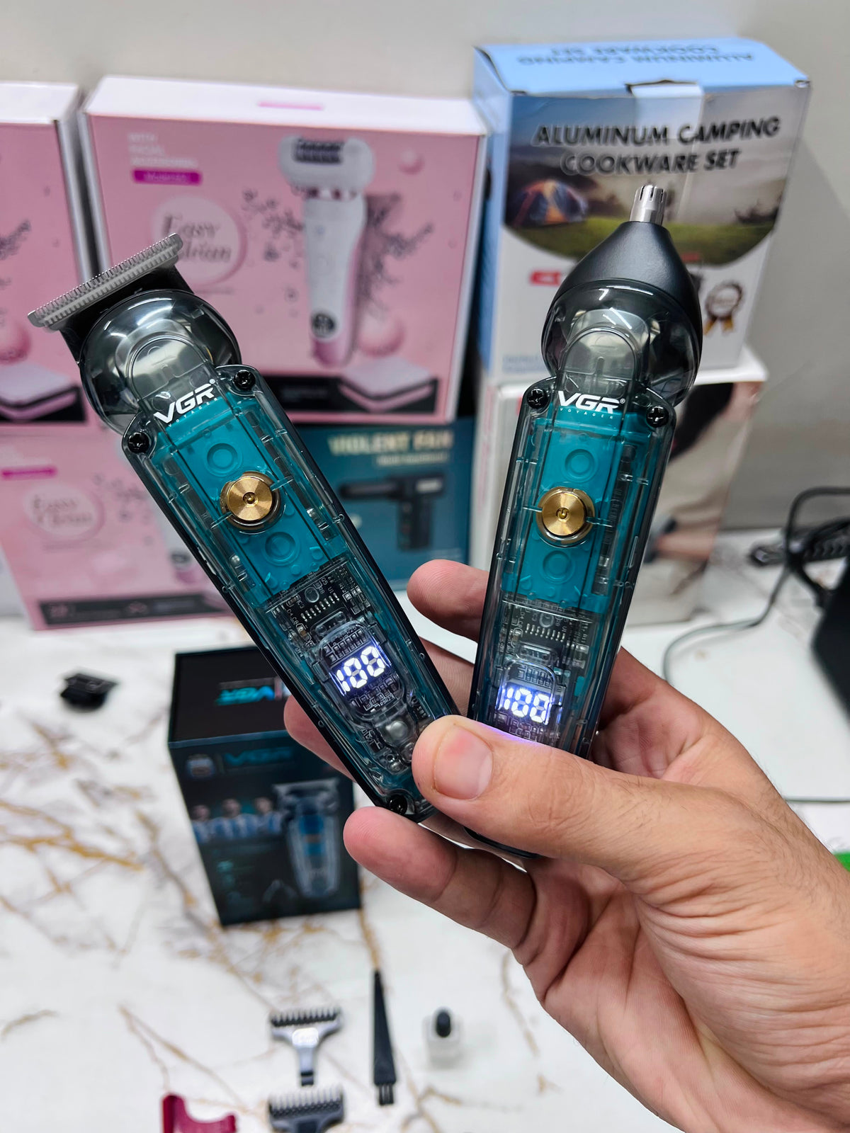 VGR 949 2-in-1 Hair & Nose Trimmer – 180 Min Runtime,  IPX Waterproof|🇦🇷ARGENTINA LOT