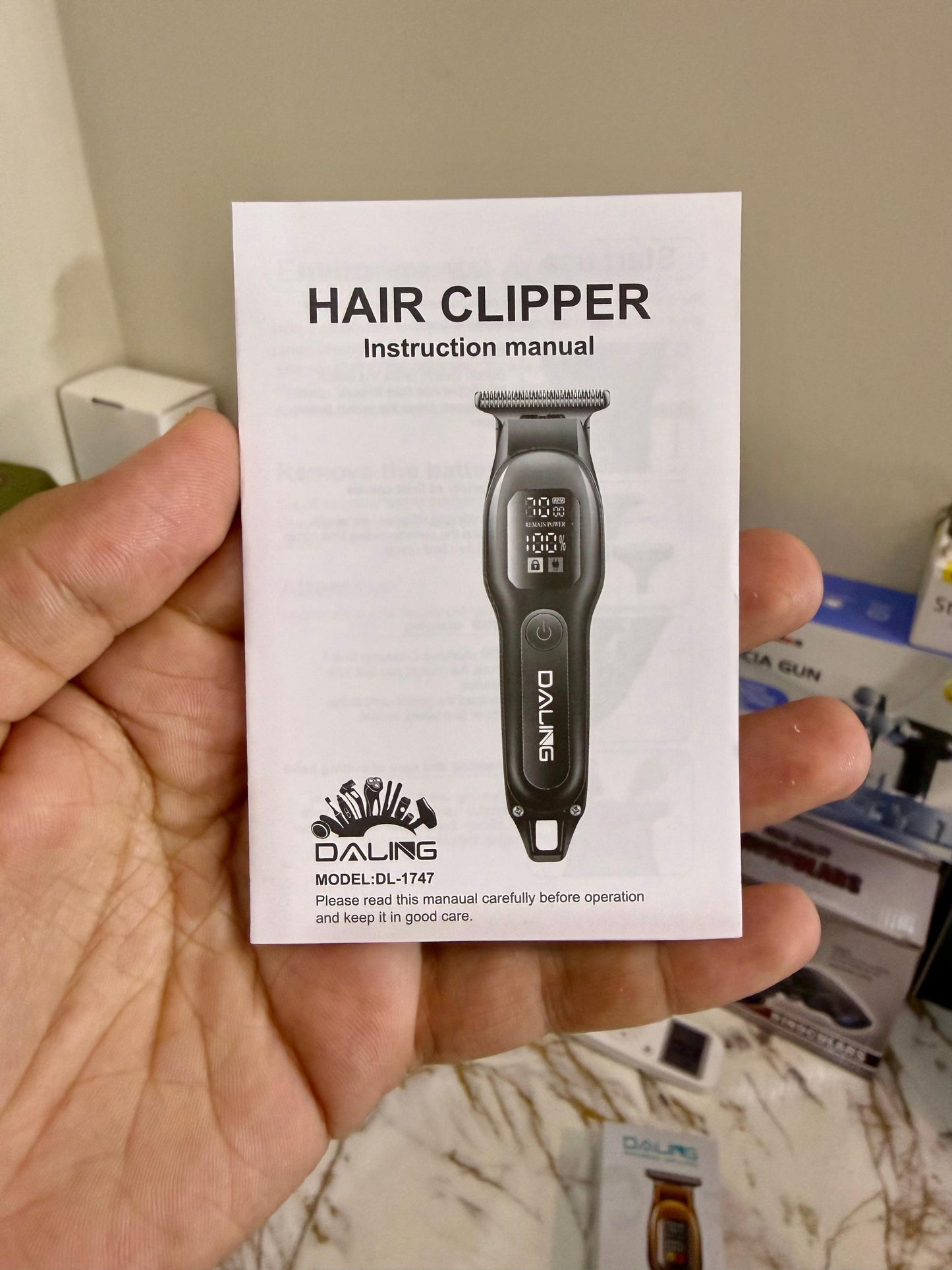 DALING DL-1747 Professional Hair Clipper – LED Display, High Power Battery |
