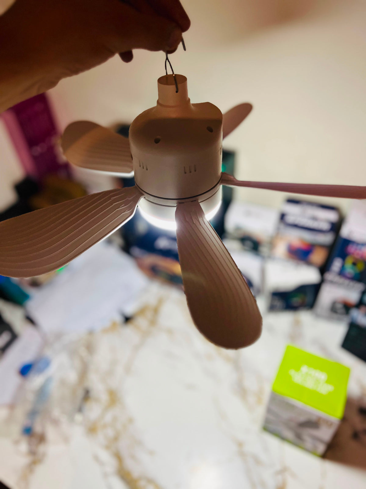 X100 Electric Ceiling Fan with 30 LED Lights & Remote Control 17.5 Wide | 3-Speed Rechargeable Ceiling Fan