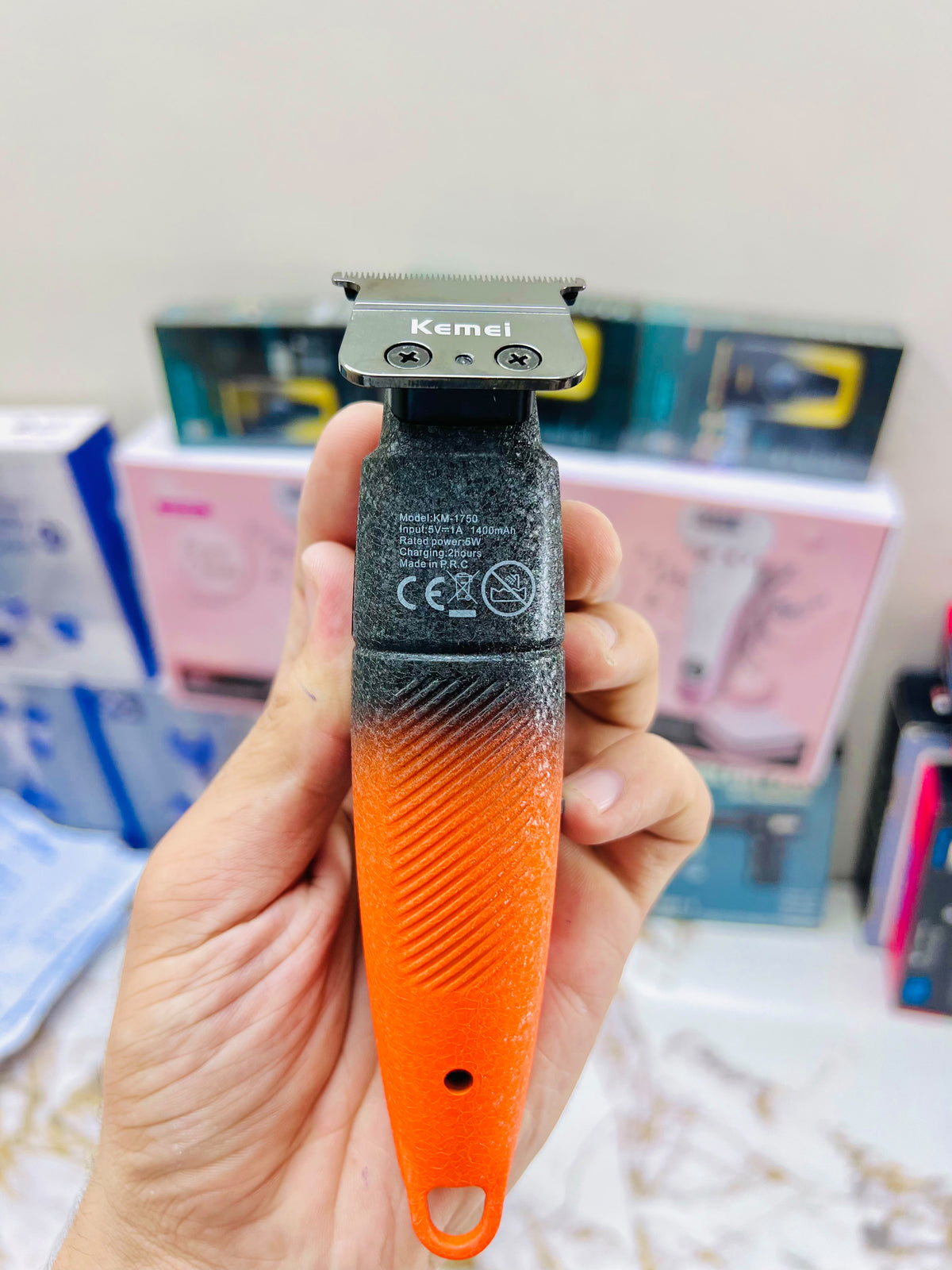 Imported Kemei KM-1750 Professional Trimmer – Metal Body, American Design & LCD Display