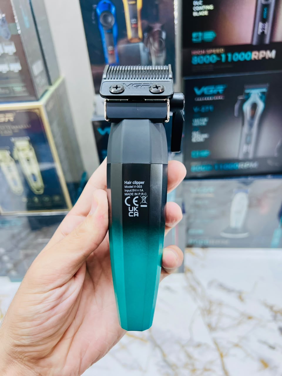 VGR Voyager V-003 Professional Hair Clipper – 9000 RPM Turbo, Metal Housing, Ceramic Blade |🇦🇷ARGENTINA LOT