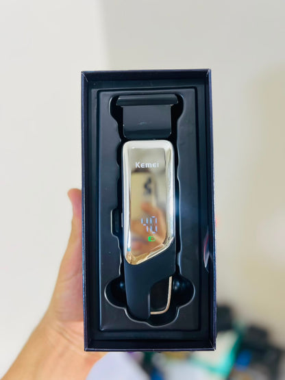 KEMEI KM-3297 Digital Display Hair Trimmer – Carbon Steel Cutter with 1mm, 2mm, 3mm, 4mm & 5mm Combs