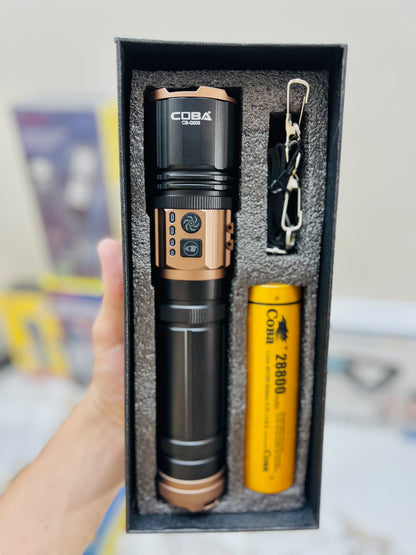 COBA CB-G908 Aluminium Alloy Strong Flashlight – Up to 3000M Long-Range Beam
